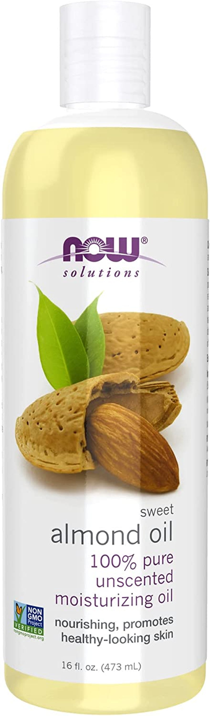 Solutions, Sweet Almond Oil, 100% Pure Moisturizing Oil, Promotes Healthy-Looking Skin, Unscented Oil, 16-Ounce,Package May Vary