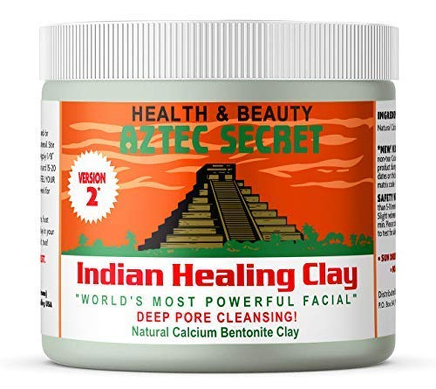 – Indian Healing Clay 1 Lb – Deep Pore Cleansing Facial & Body Mask – the Original 100% Natural Calcium Bentonite Clay – New Version 2
